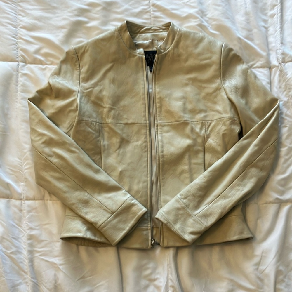 Beige Leather Jacket